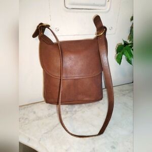 Vintage Coach Whitney Crossbody Tan Leather Saddle Flap Shoulder Bag #41…